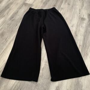 SPANX AirEssentials Wide Leg Cropped Pants Womens XL Black Pull-On Stretch